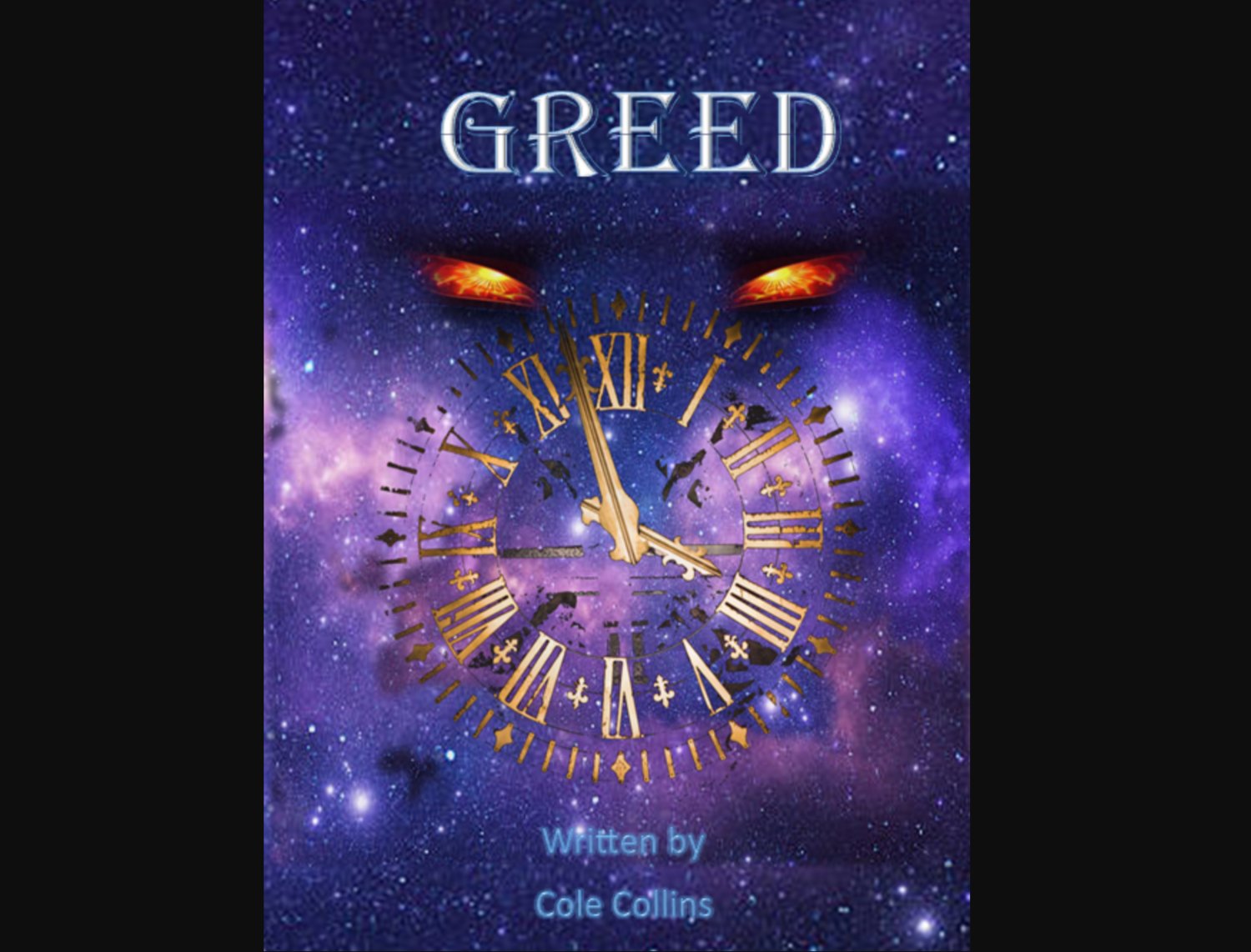The cover of  “Greed,” a book by recent Centralia College graduate Cole Collins.